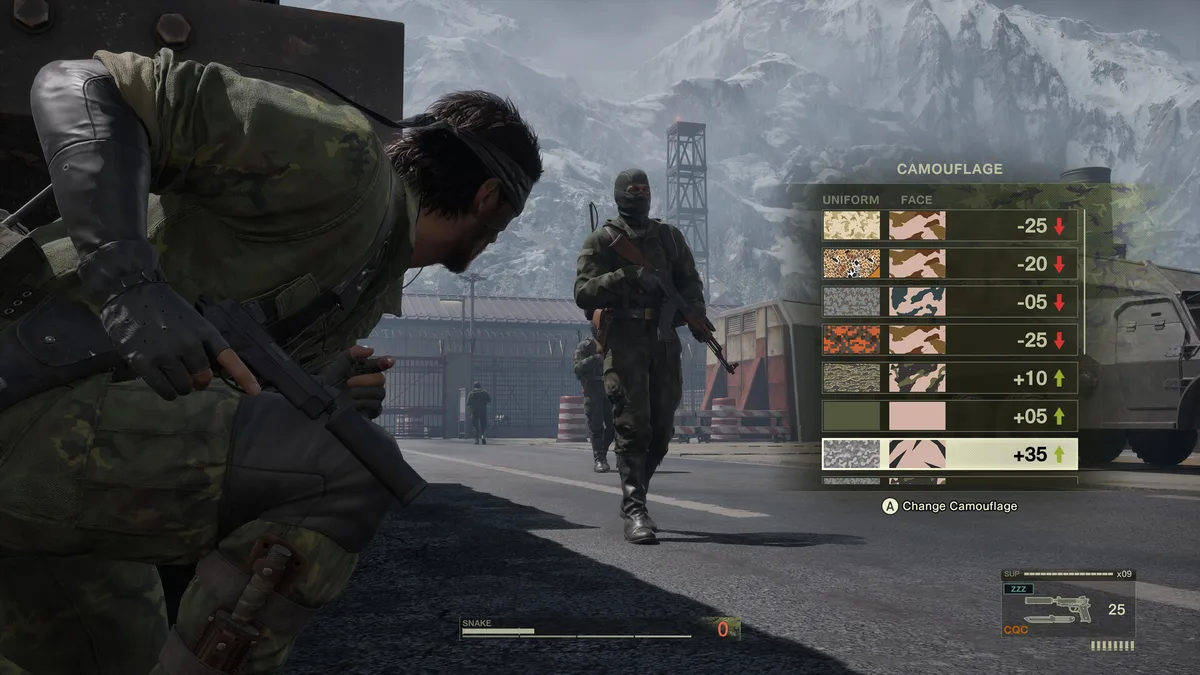 In-game screenshot of Metal Gear Solid Delta: Snake Eater showing a cutscene with Naked Snake